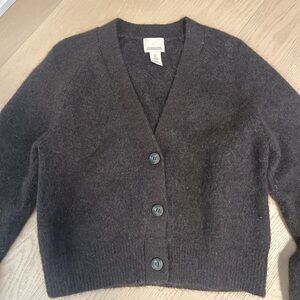H&M Dark Brown Cardigan Sweater